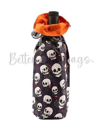 Skulls with Orange Spiders & Purple Webs