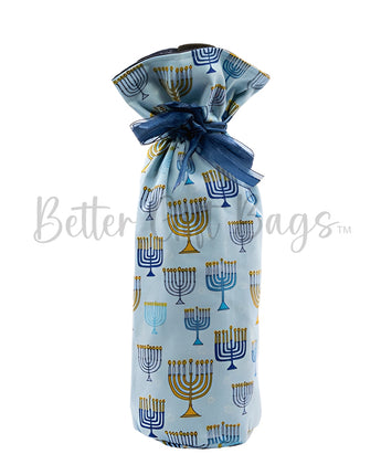 Hanukkah Candles on Light Blue