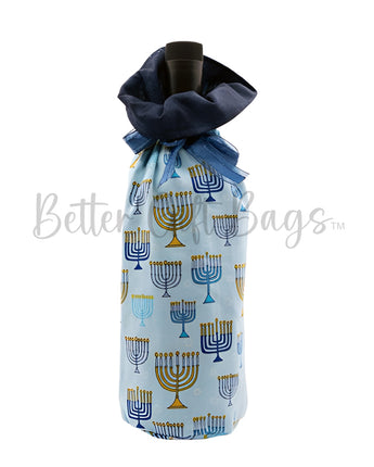 Hanukkah Candles on Light Blue