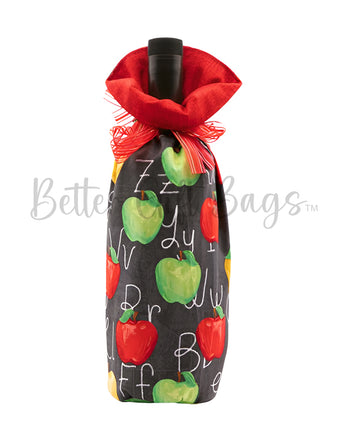 Green & Red Apples on Chalkboard