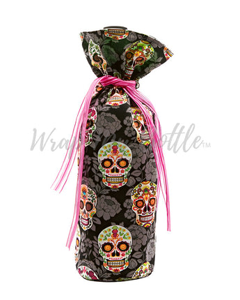 Sugar Skulls with Gray Flowers